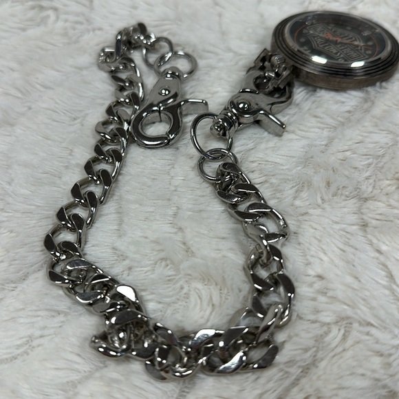 Vintage 90's Harley Davidson Pocket Watch HDP119, 16" Belt Chain Very Good Cond. - Picture 4 of 5